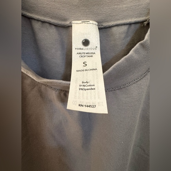 Yogalicious Charcoal Tank Top NWT - Picture 2 of 5